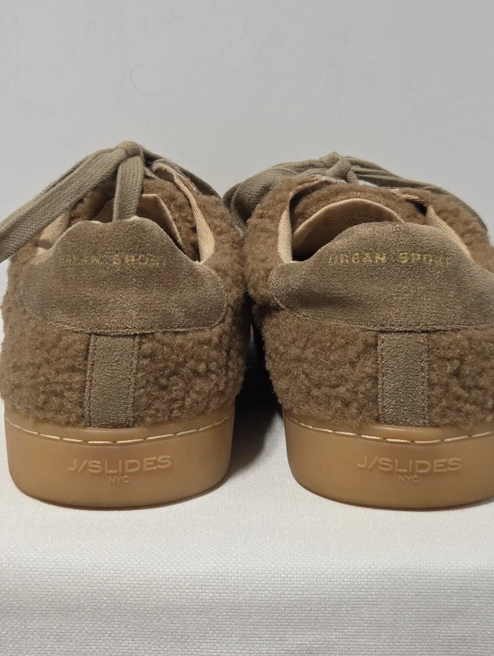 J/Slides Urban Sport Women’s Heidi Shearling/Suede Sneaker Brown Size-11
